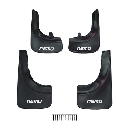 Compatibile con Citroen Nemo 3 (225) 2008-2017 Set di 4 paraspruzzi anteriori e posteriori per auto, neri