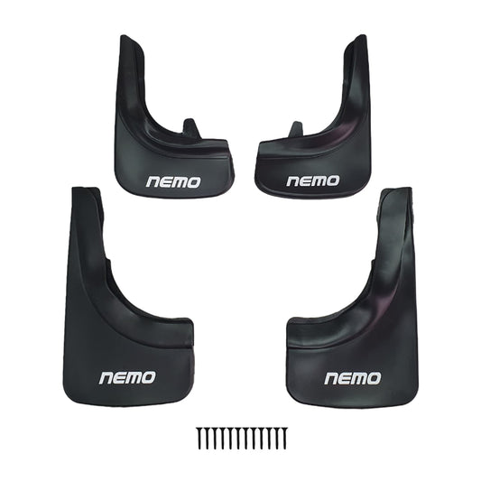 Compatible avec Citroen Nemo 3 (225) 2008-2017 Jeu de Bavettes Garde-boue Avant et Arrière de Voiture 4 Pcs Noir