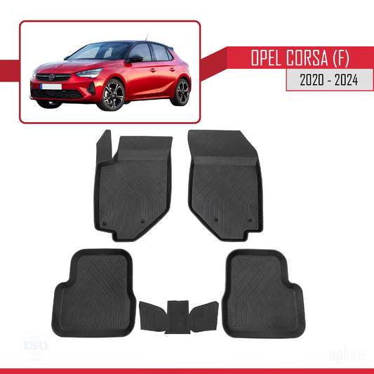 Compatible con Opel Corsa F (P2JO) 2020-2025 4D Alfombrillas de Goma Negro