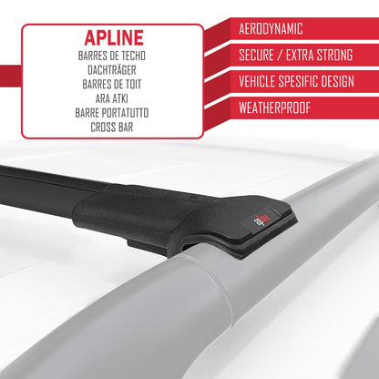 Compatible avec Kia Stonic 2017-2025 FLY Model Barres de Toit Railing Porte-Bagages de Voiture Noir Aluminium 2 Barres