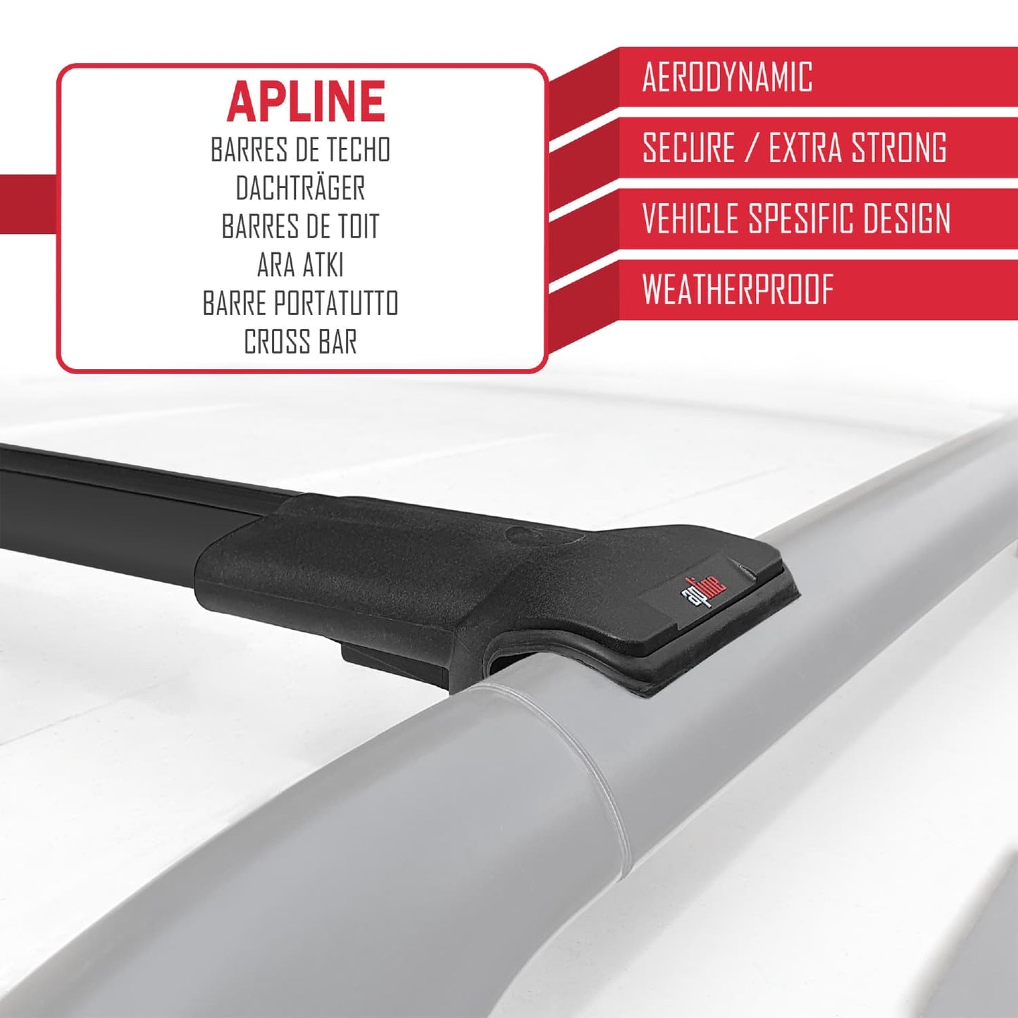 Compatible avec Holden Frontera 2 1999-2004 FLY Model Barres de Toit Railing Porte-Bagages de Voiture Noir Aluminium 2 Barres