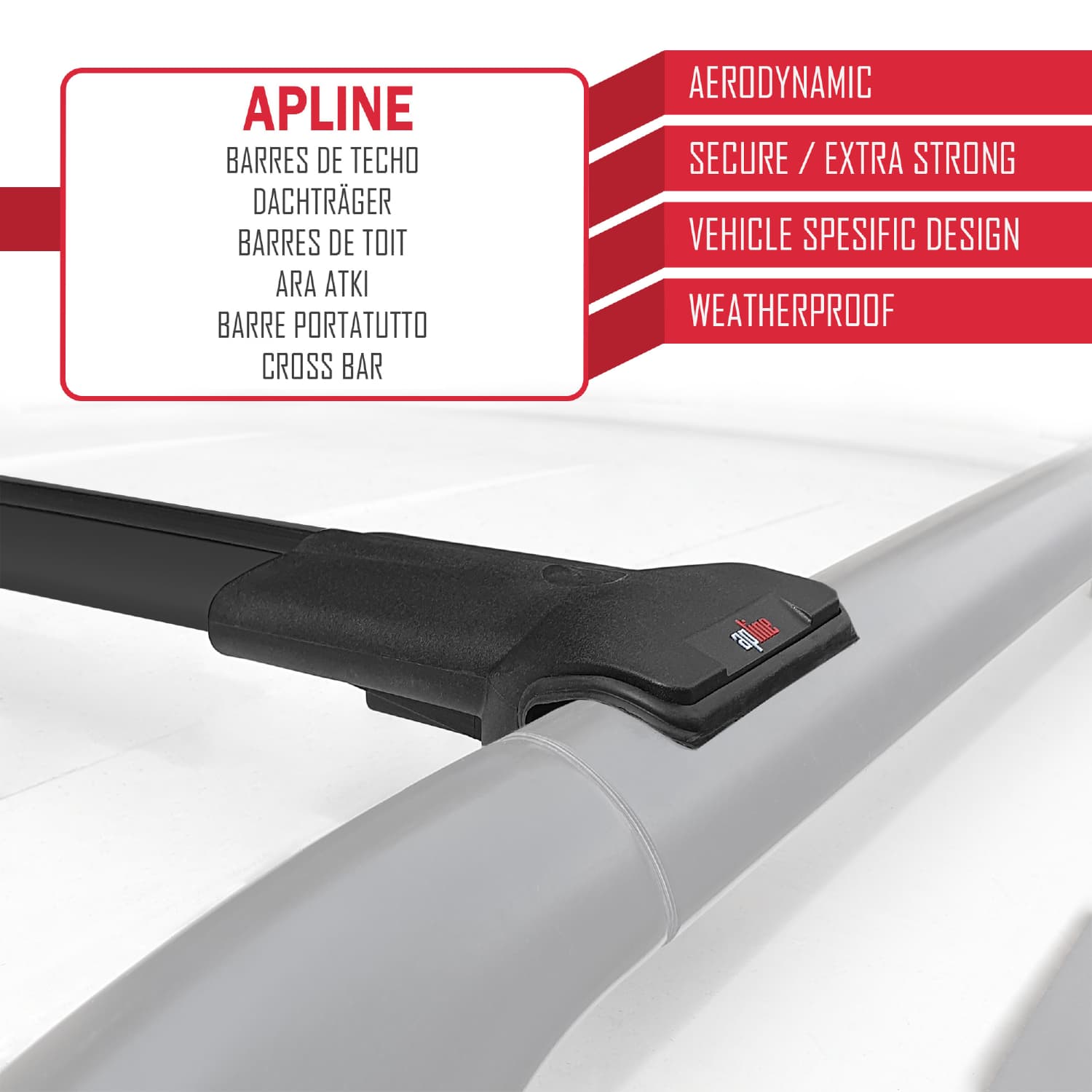 Compatible avec BMW 3 Series E91 Touring 2006-2011 FLY Model Barres de Toit Railing Porte-Bagages de Voiture Noir Aluminium 2 Barres