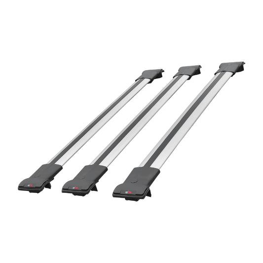 Compatible con Nissan NP300 (D23) 2015-2021 FLY Model Barras de Techo Auto Portaequipajes Barras Transversales Gris Aluminio 3 Barras